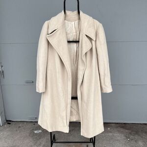 Vintage 50s Lorendale Ivory 100% Cashmere Wrap Coat SZ S/M